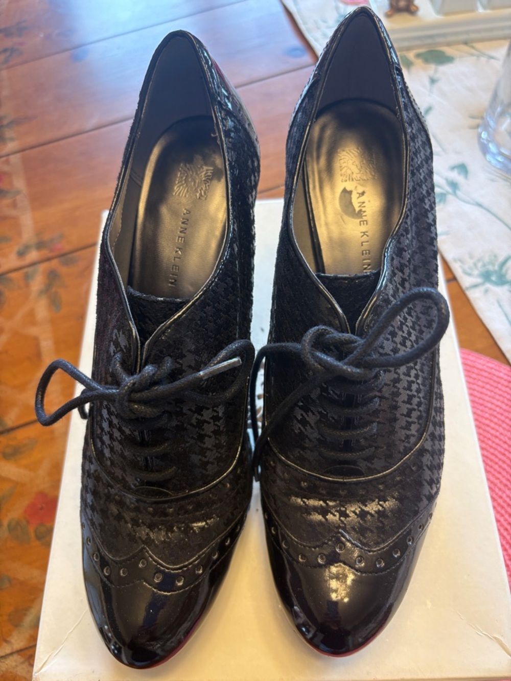 Anne Klein women’s  Patterned Lace-Up Dress Shoes